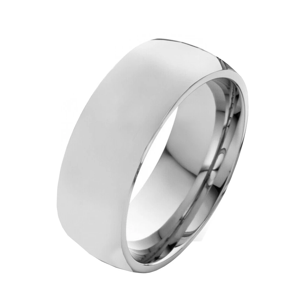 Edelstahlringe mit abgerundeter Form E096 ohne Stein mit Gravur